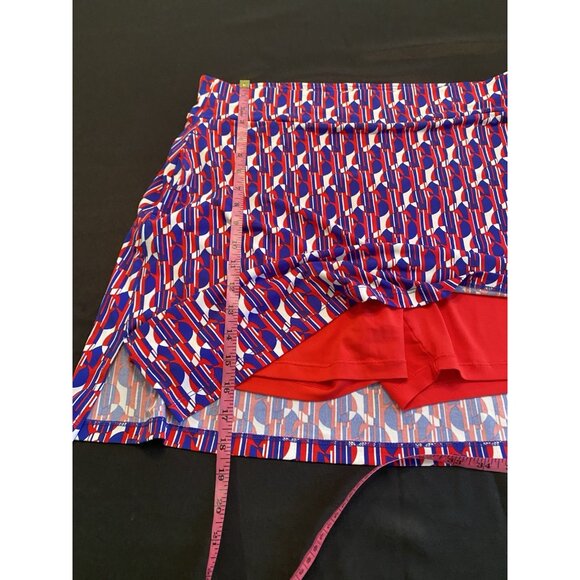 Susan Graver Liquid Knit Geo Print Skort with Pockets Size Large Golf Pockets - Picture 5 of 5